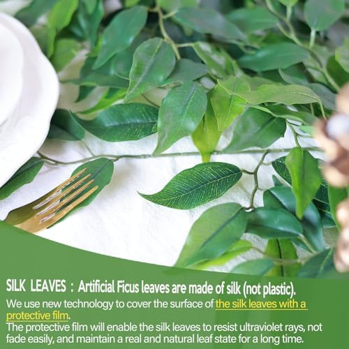 Mizii 12PCS Artificial Greenery Stems Ficus Garland