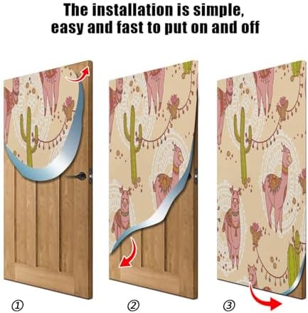 Susiyo Cute Doodle Alpaca Halloween Door Cover