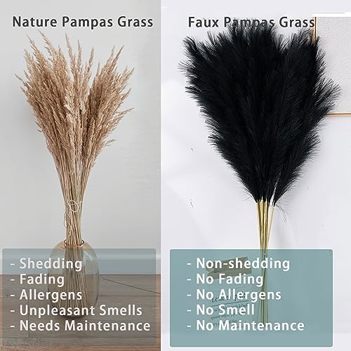 38 Inch 10 Stems Faux Pampas Grass Bouquet