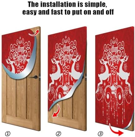 Susiyo Ribbons Deer Red Halloween Door Cover