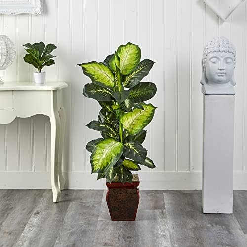 Nearly Natural Golden Dieffenbachia Artificial Plant with Decorative Planter