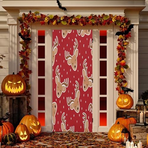 Susiyo Reindeer Door Cover for Halloween Decor