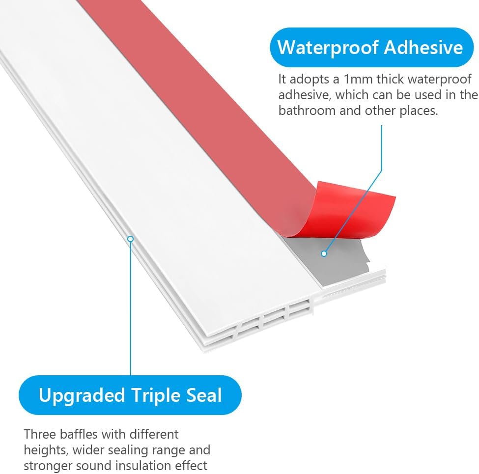Ainiv Door Draft Stopper Under Door Seal Anti-Collision White