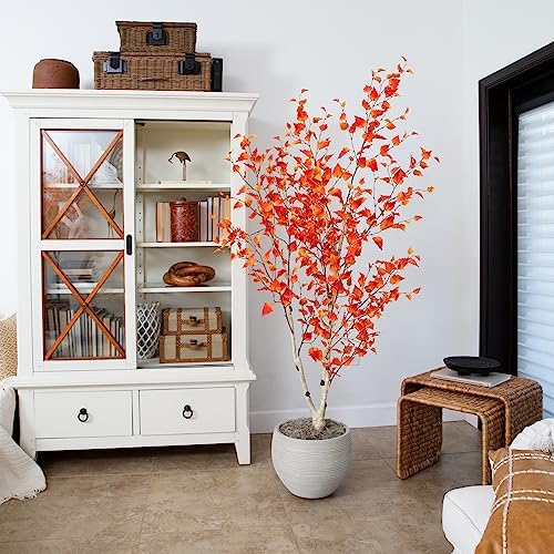 Nearly Natural 6ft Autumn Birch Artificial Fall Tree