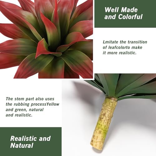 Ttranewsoo Artificial Agave Plants 2Pack 22 Red