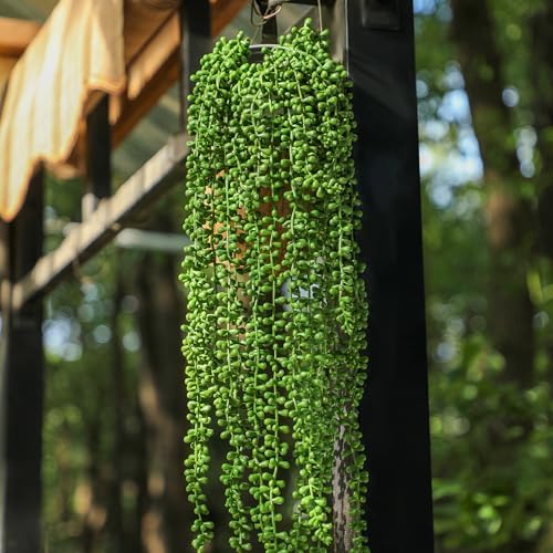 3PCS Artificial Succulents Hanging Plants 275 Inch Fake String of Pearls