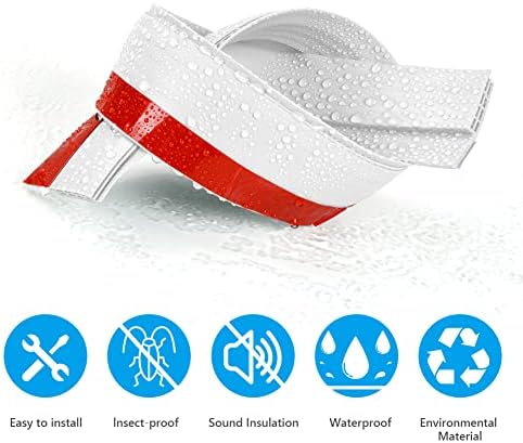 Ainiv Door Draft Stopper Under Door Seal Anti-Collision White