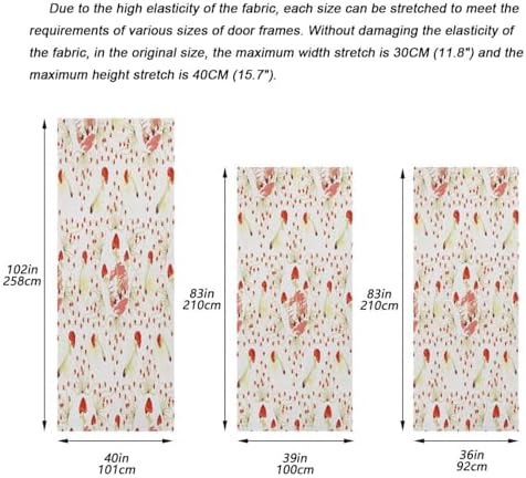 Susiyo Retro Abstract Mushrooms Christmas Door Cover Stretch Fabric 32x79 in