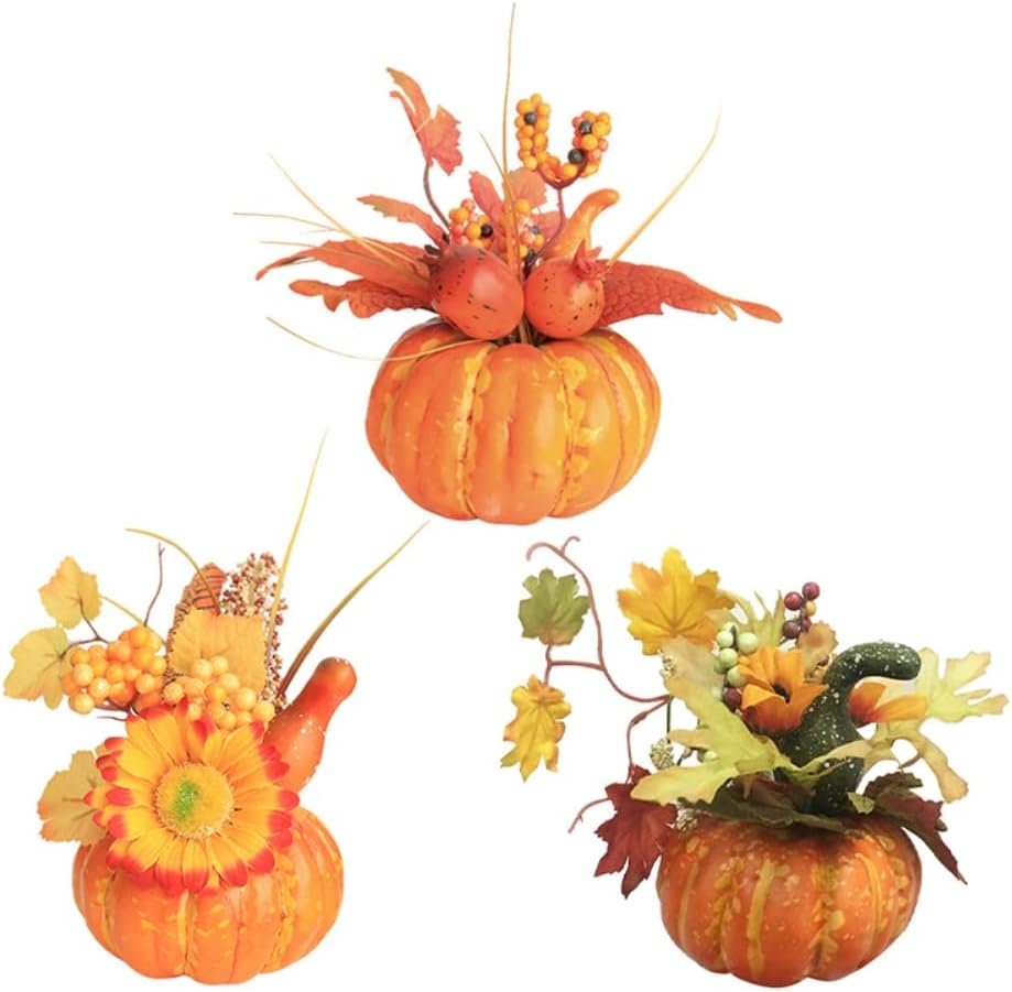 Rustic Harvest White Artificial Pumpkin for Fall Decor