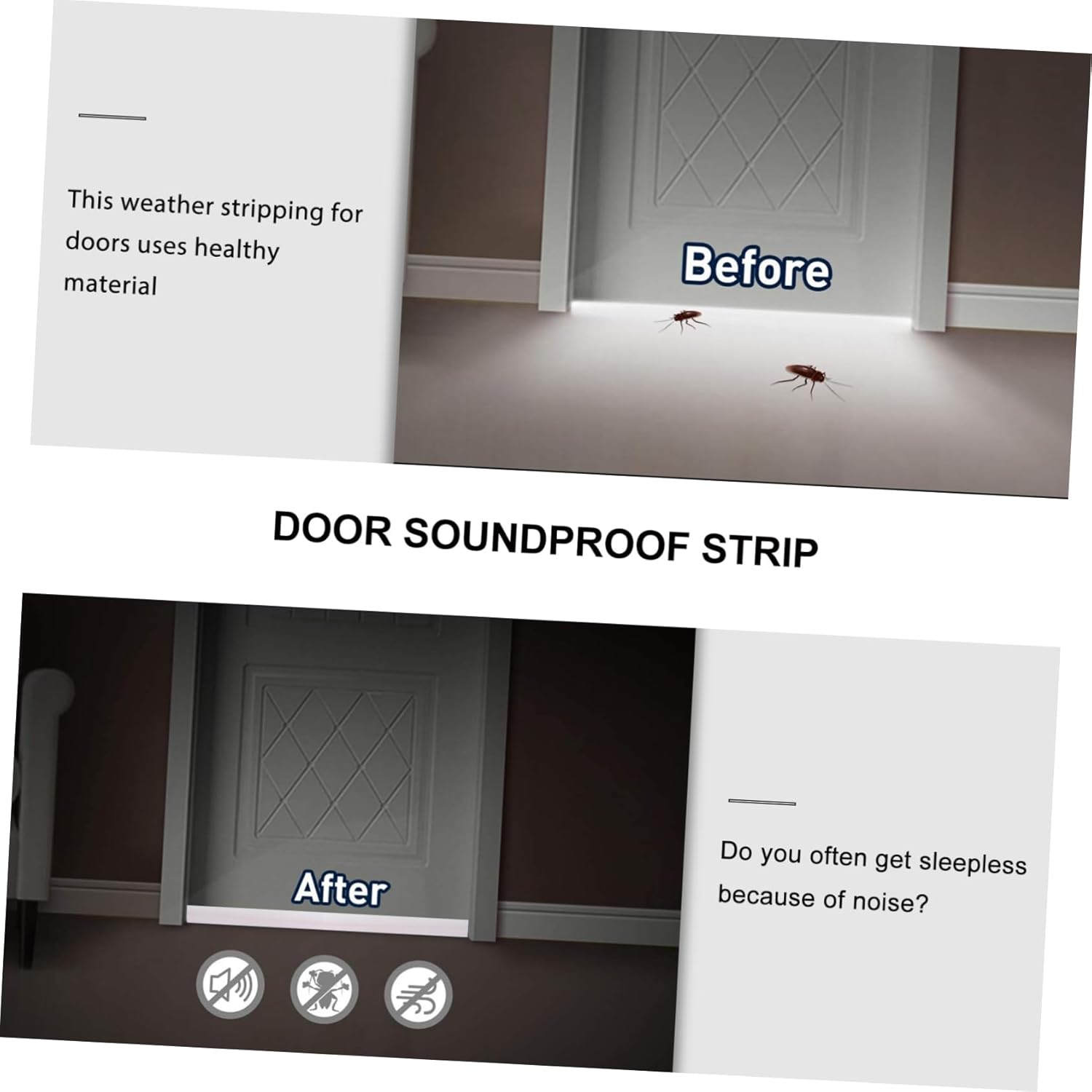 Door Draft Stopper Weather Stripping Soundproof Sealing Strip