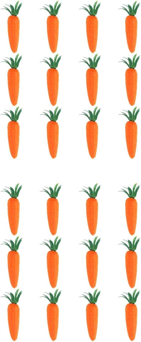 LOGOFUN 24PCS Artificial Carrots for Easter Decor DIY Crafts