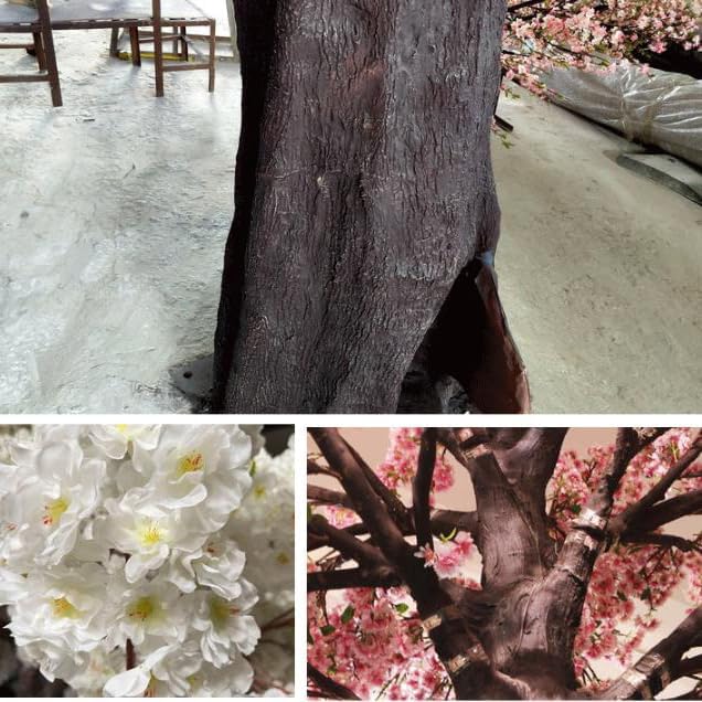 QIUPAI Artificial Cherry Blossom Tree 1x09m White Wishing Tree Decor