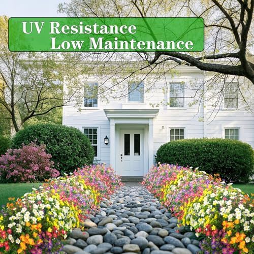 Grunyia Outdoor Artificial Flowers UV Resistant Fade Proof 12 Pack
