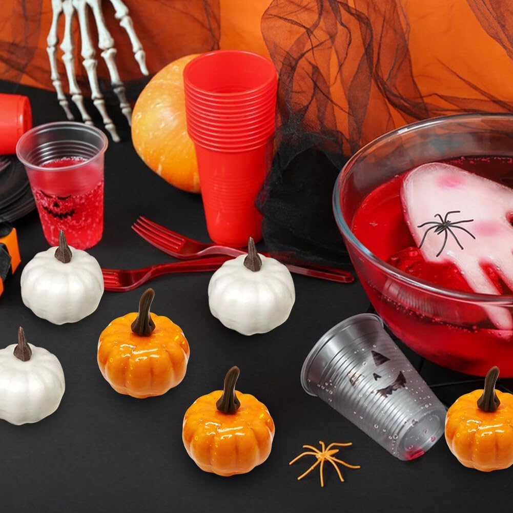 12PCS Artificial Pumpkins for Halloween and Thanksgiving Decor 1