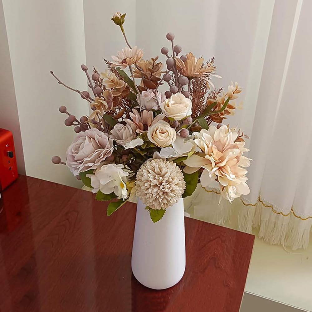 Peauley 16 Inch Artificial Flower Centerpieces with Roses and Daisies