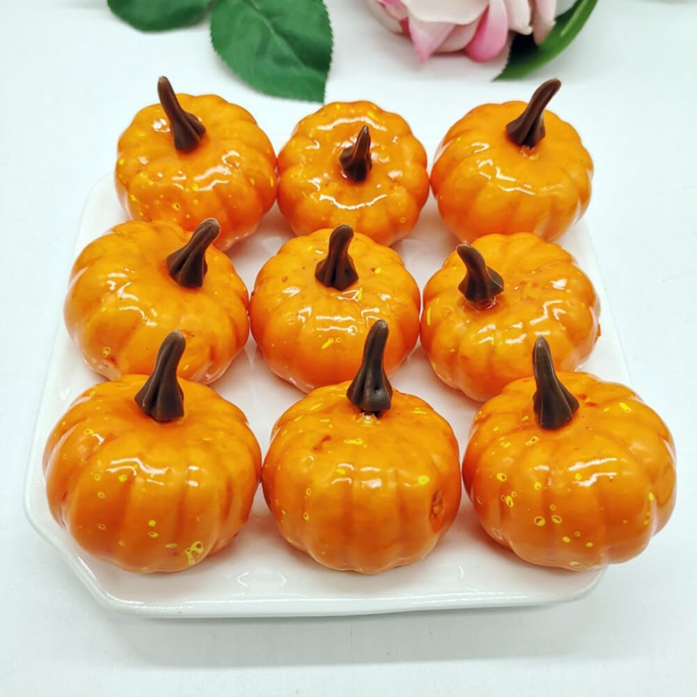 12PCS Artificial Pumpkins for Halloween and Thanksgiving Decor 1
