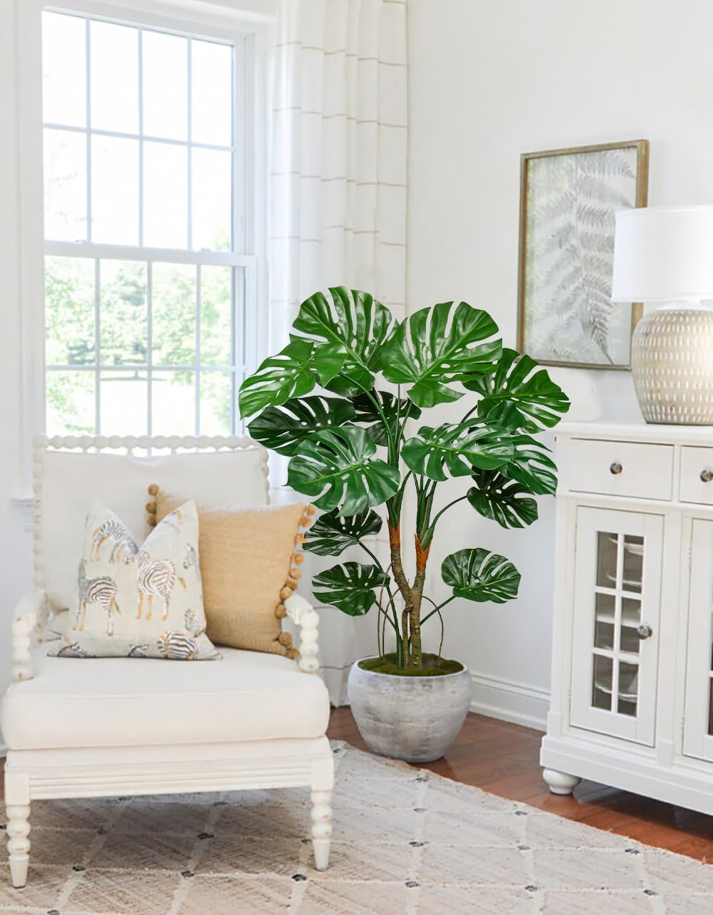 2 Pack Large Artificial Monstera Plant in Pot
