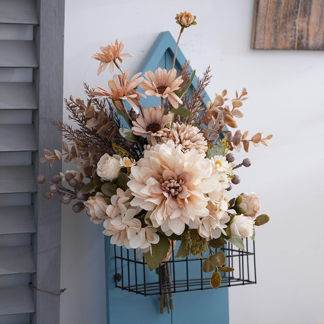 Peauley 16 Inch Artificial Flower Centerpieces with Roses and Daisies