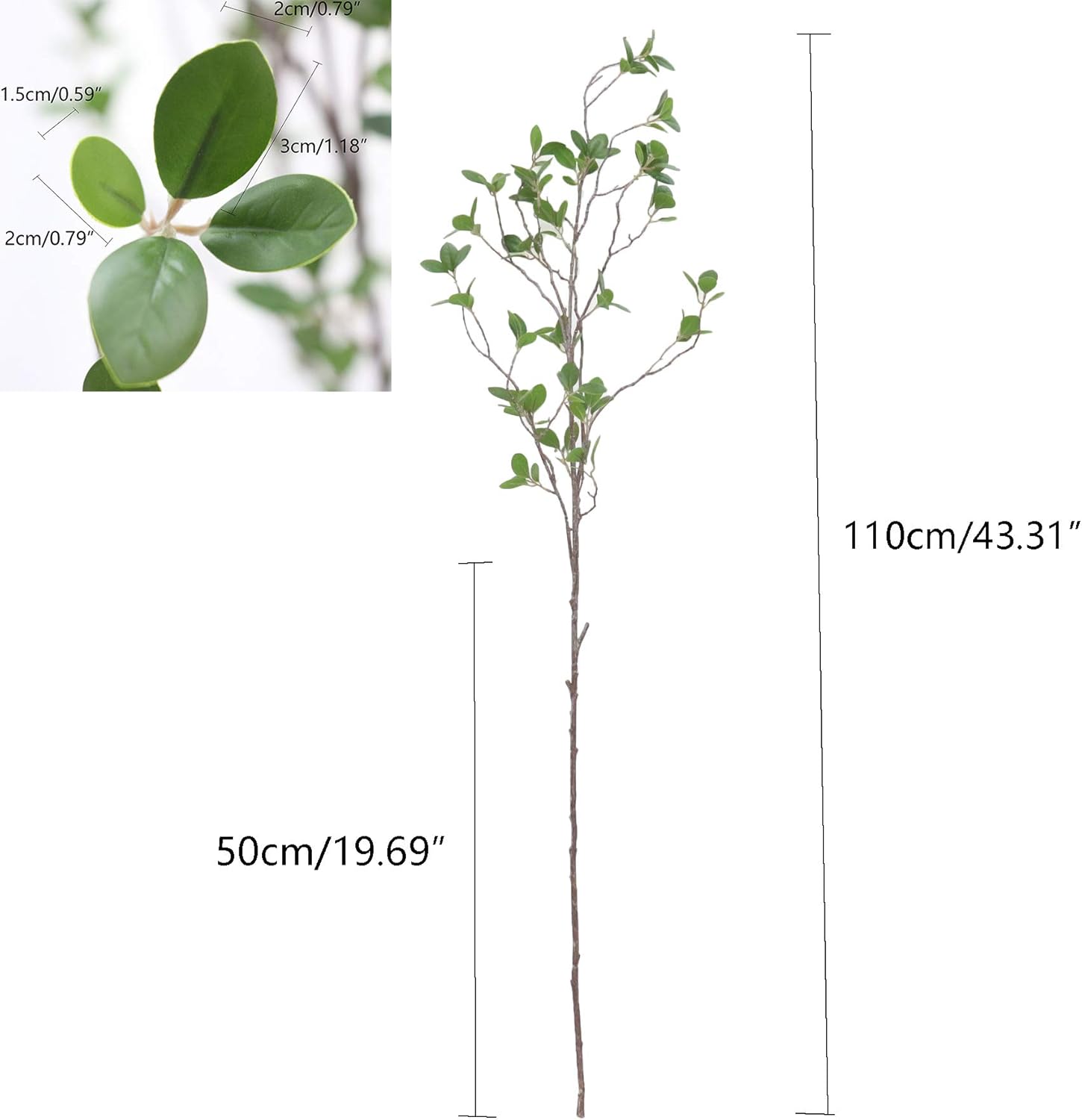 Artificial Tree Branches with Leaves 4pcs 433 Inches Faux Greenery