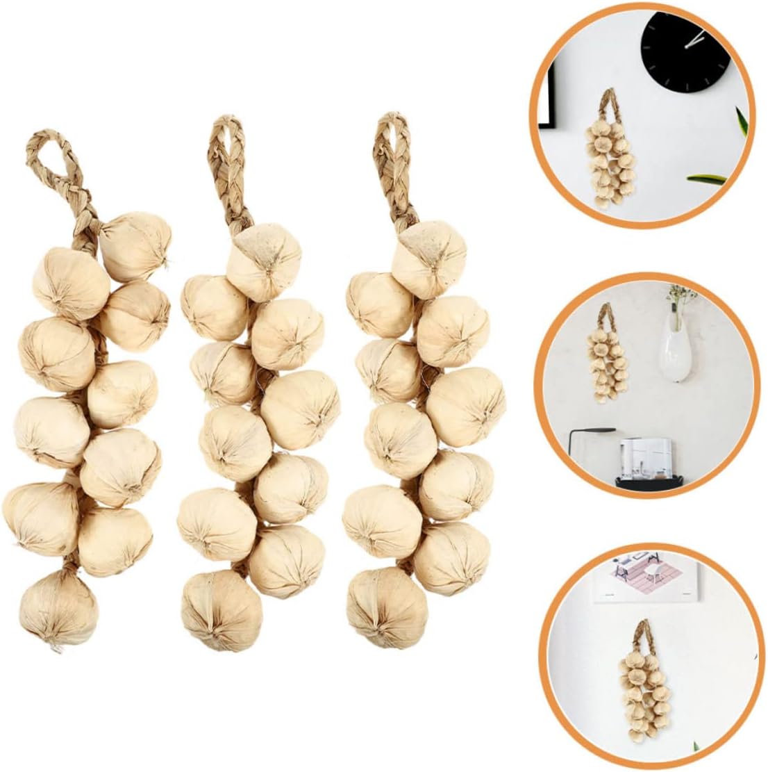 3pcs Garlic Foam Decor for Home Kitchen Festival Display
