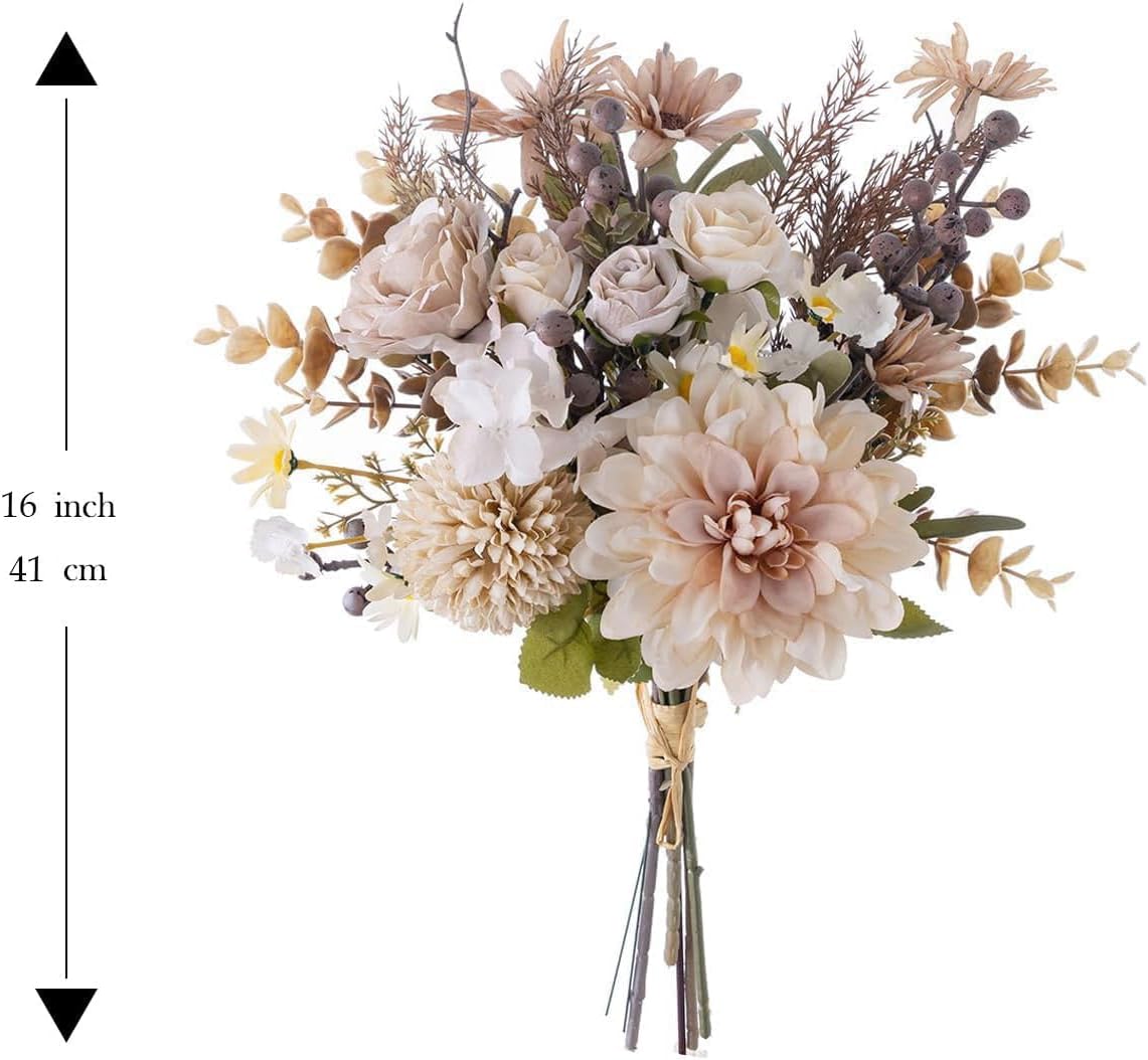Peauley 16 Inch Artificial Flower Centerpieces with Roses and Daisies