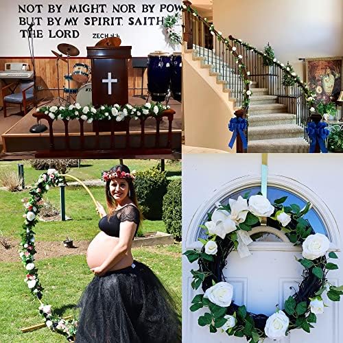 UKELER 2 Pack Artificial Flower Garland for Wedding Decor