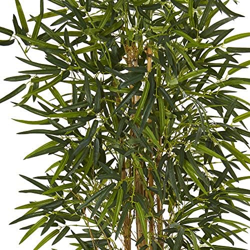 Nearly Natural 55ft Bamboo Artificial Tree in White Planter