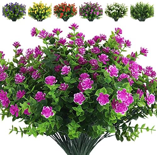 RECUTMS 8 Bundles Fuchsia Artificial Flowers