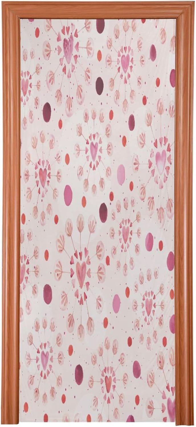 Susiyo Pink Romantic Halloween Door Cover 32x79 in