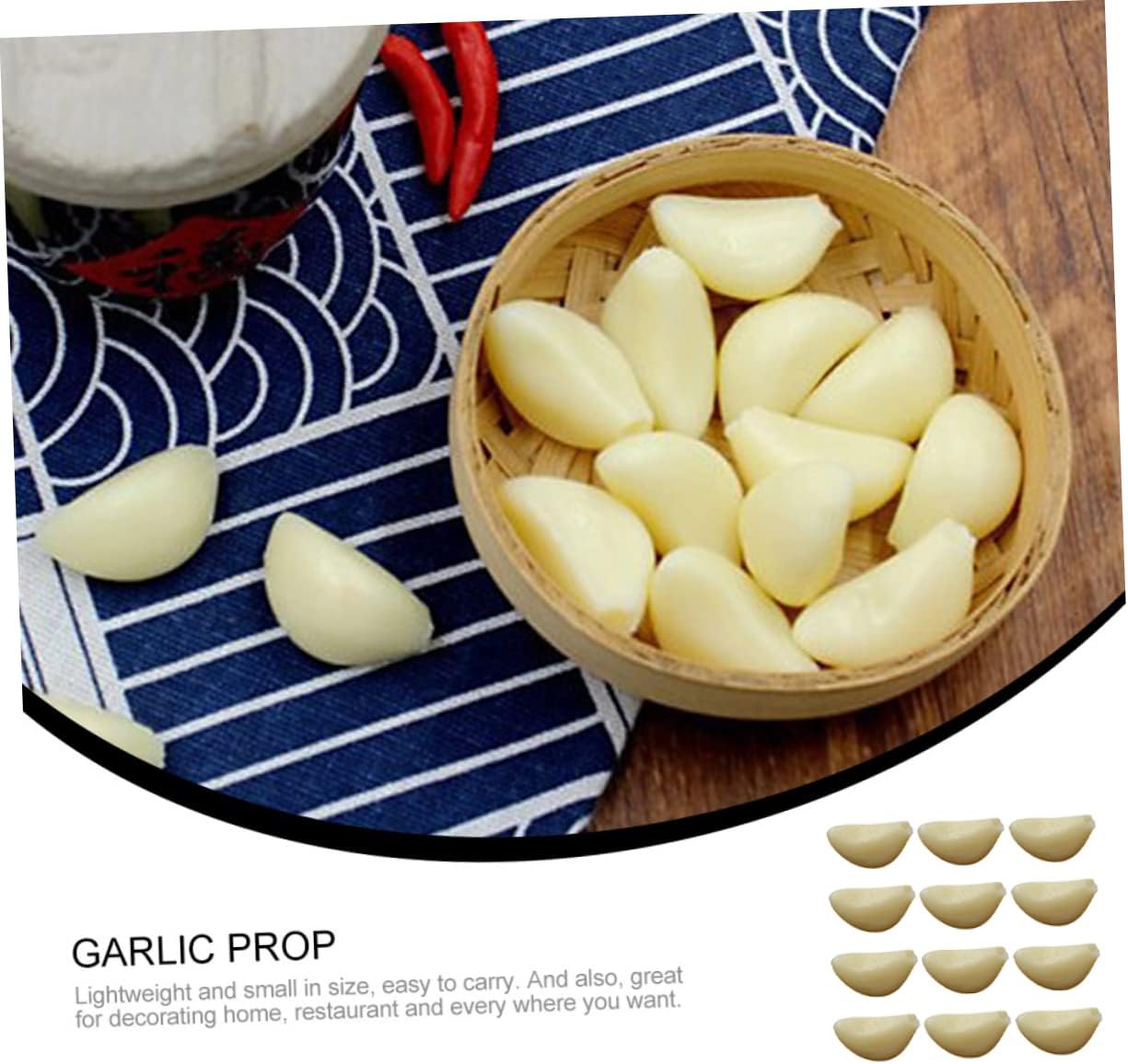 12pcs Lifelike Garlic Clove Toys for Store Display and Photo Props