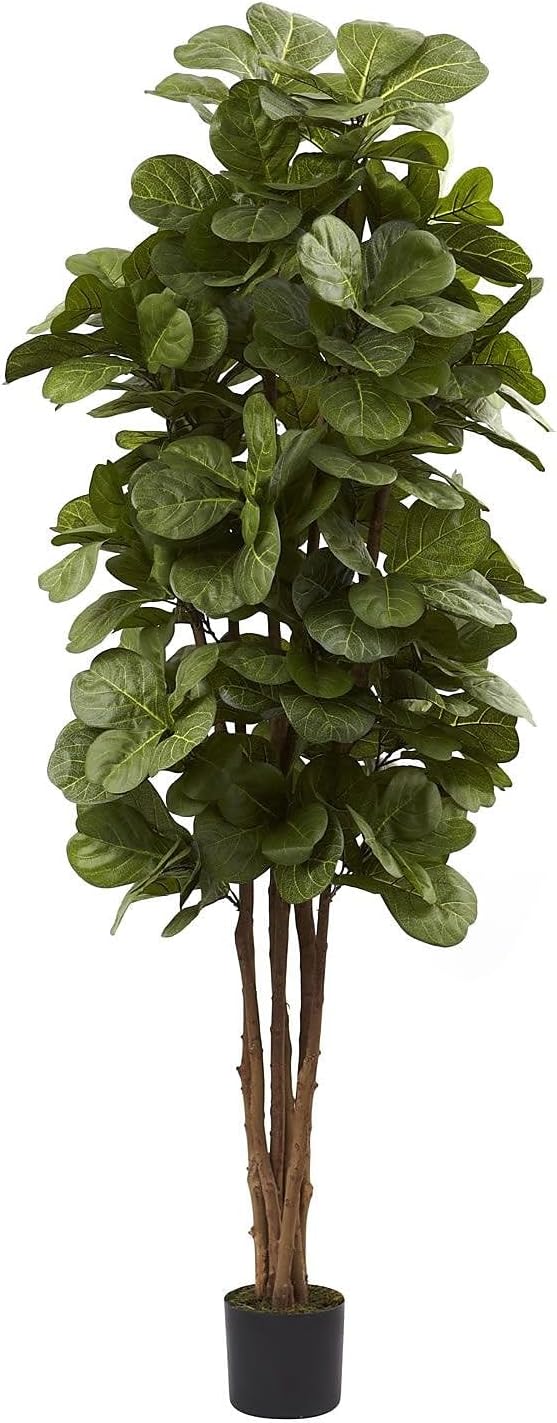 Nearly Natural 6ft Fiddle Leaf Fig Artificial Tree with 6 Trunks 270 Leaves