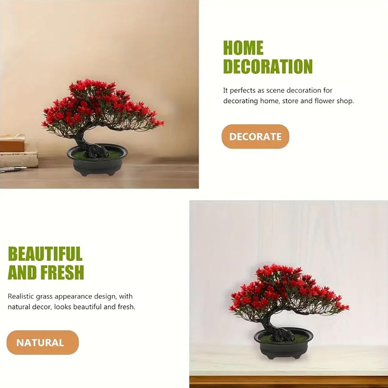 AzureLeap Artificial Bonsai Tree Red 95 Inch