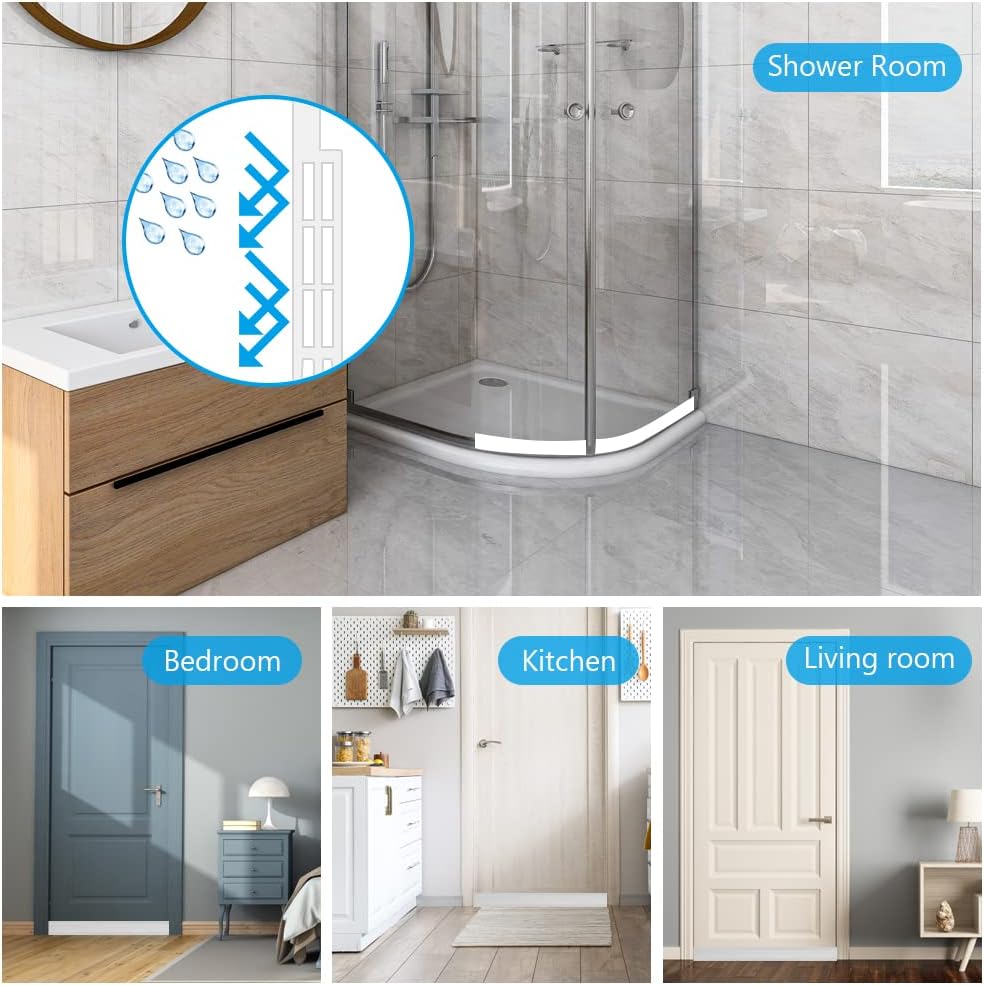 Ainiv Door Draft Stopper Under Door Seal Anti-Collision White