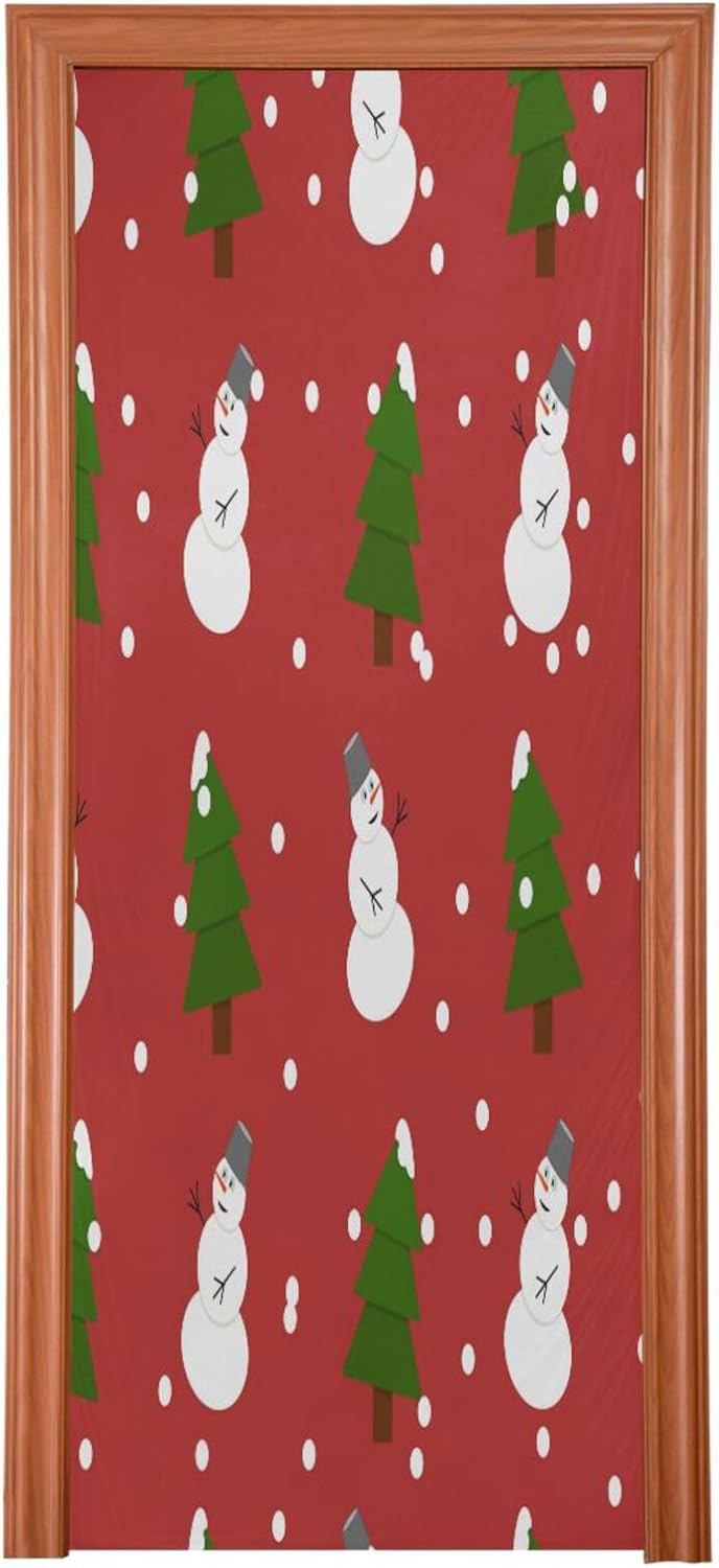 Susiyo Trees Cute Snowman Halloween Door Cover