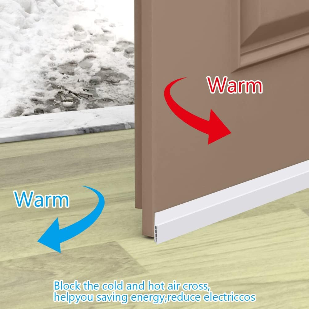 Ainiv Door Draft Stopper Under Door Seal Anti-Collision White