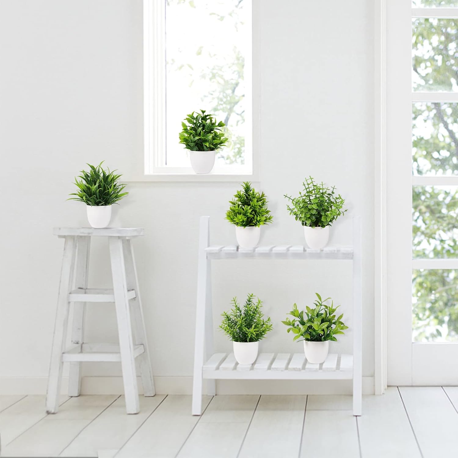 Yoratee Artificial Plant 6PCS Indoor Faux Greenery Decor