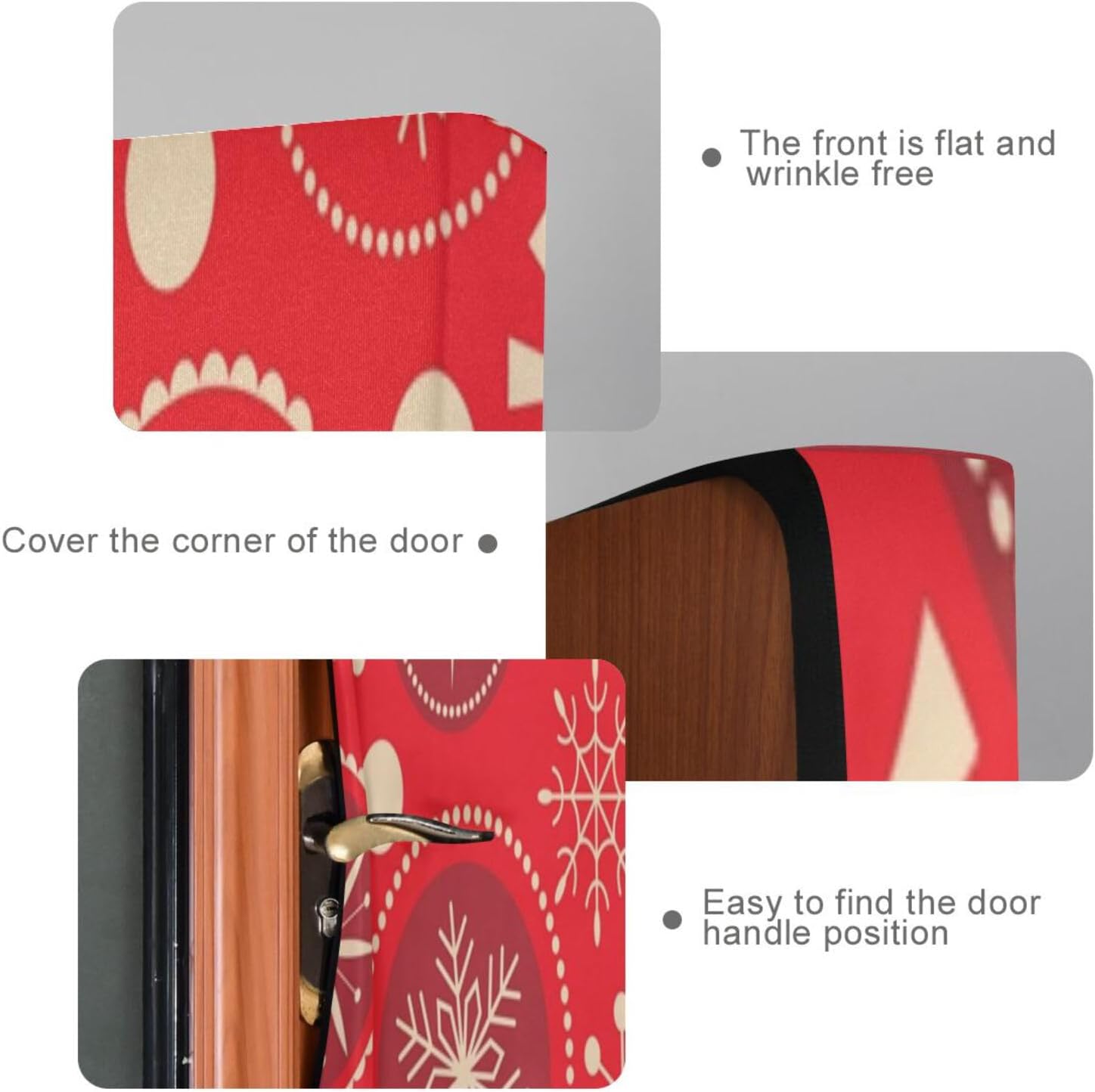 Susiyo Christmas Door Cover with Snowflakes Red Halloween Decor