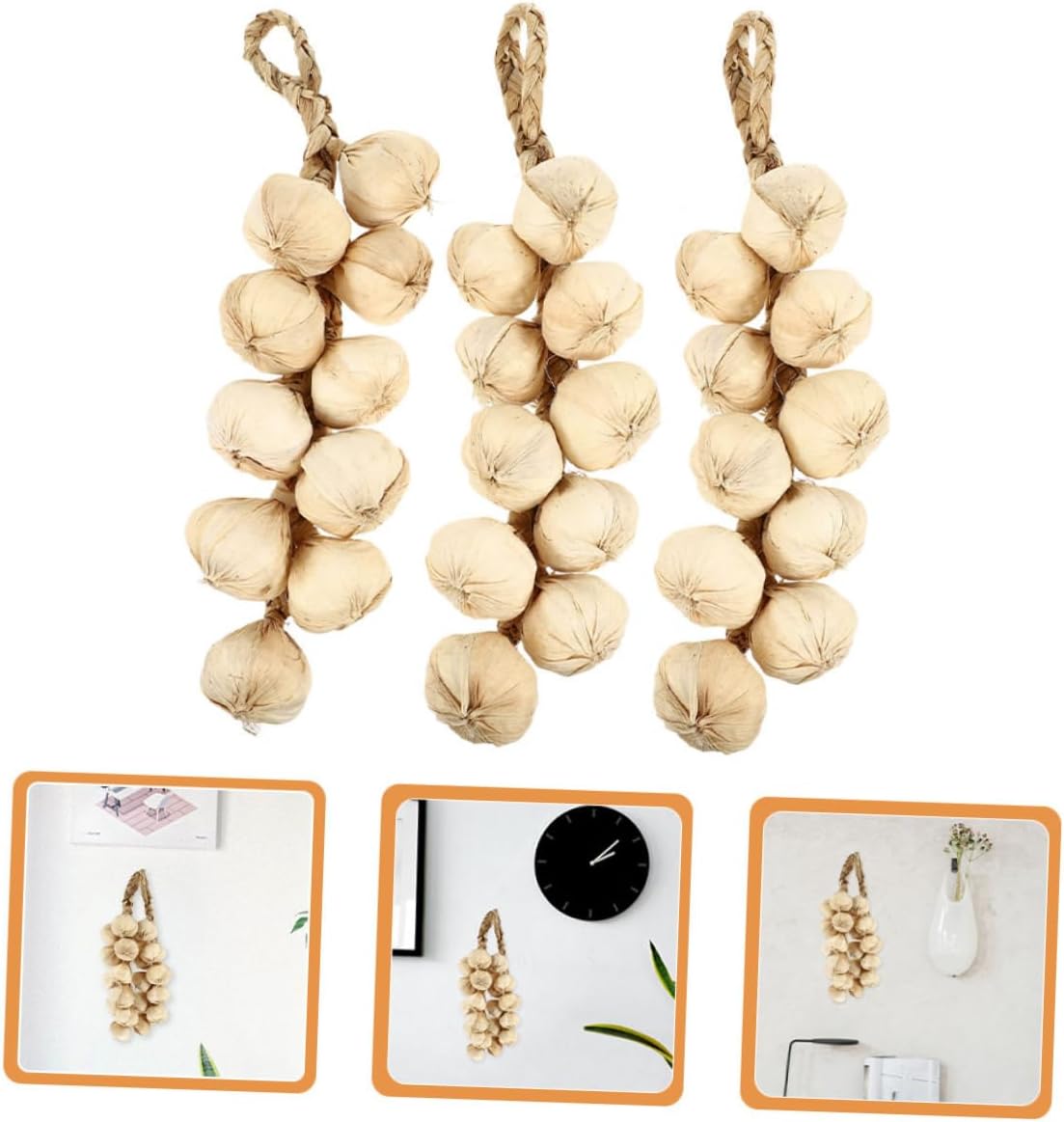 3pcs Garlic Foam Decor for Home Kitchen Festival Display