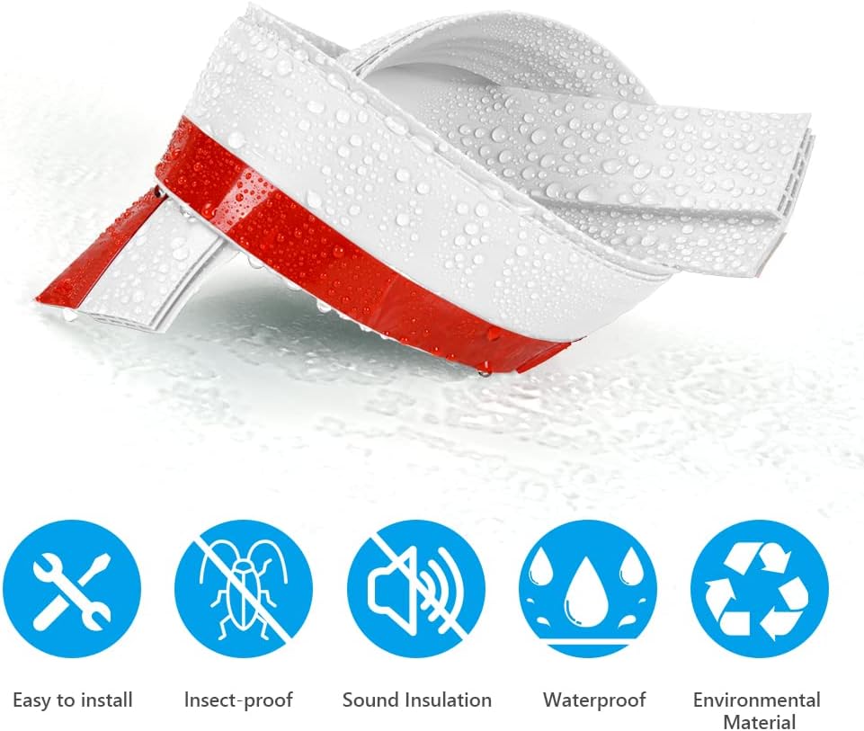 Ainiv Door Draft Stopper Under Door Seal Anti-Collision White