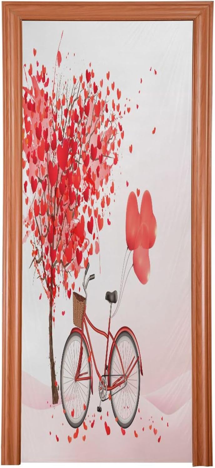 Susiyo Tree and Bicycle Halloween Door Cover 32x79 in
