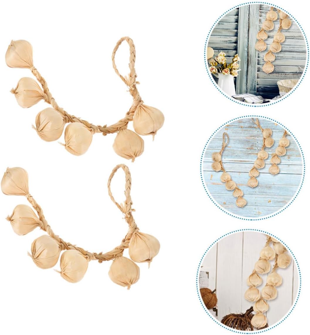 STOBAZA 2pcs Artificial Garlic String Decor