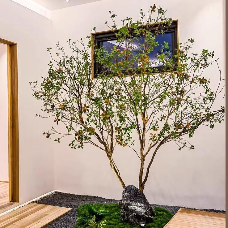 Tbjen Simulation Green Spring Flower Tree 1mx08m