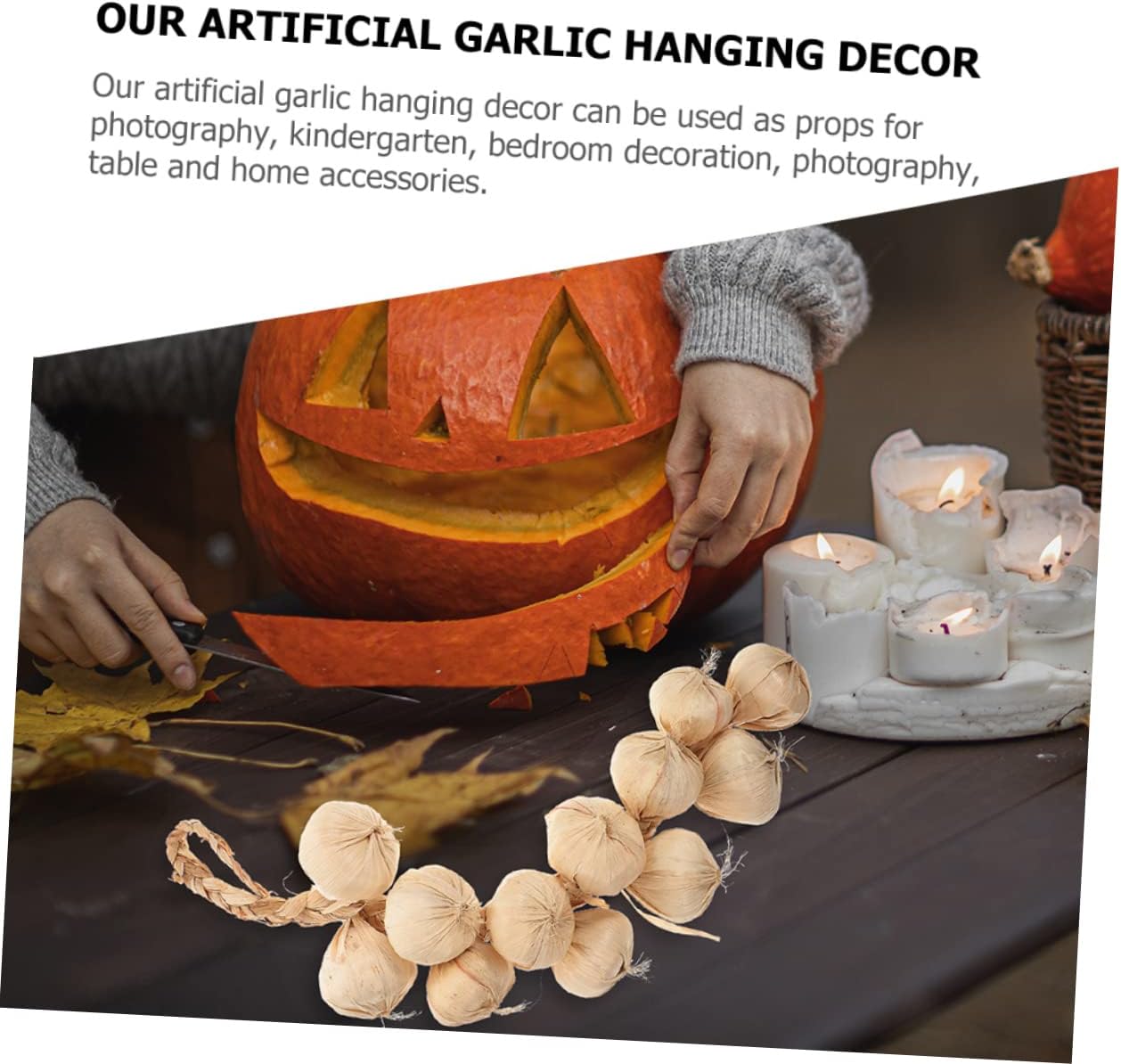 2pcs Artificial Garlic Wall Hanging Decor for Farmhouse Style