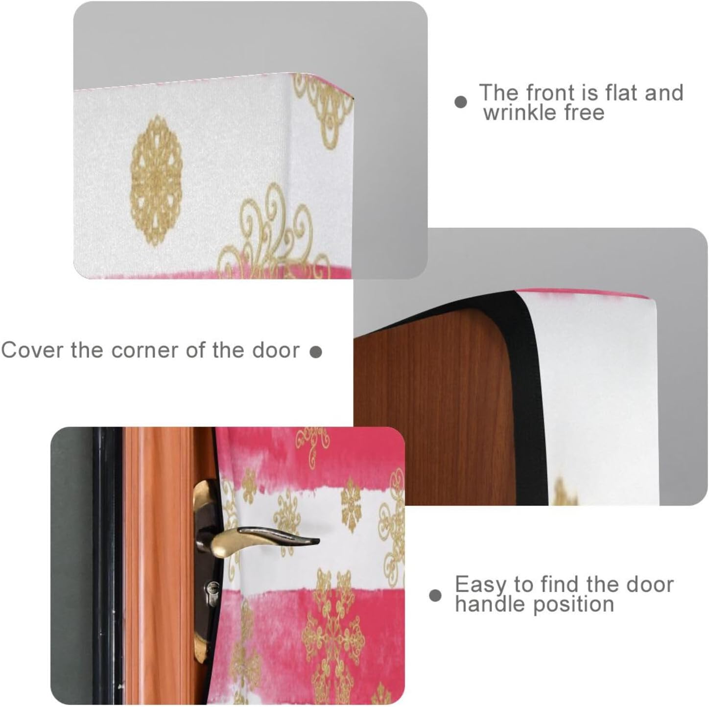 Susiyo Gold Snowflakes Striped Christmas Door Cover 32x79 in
