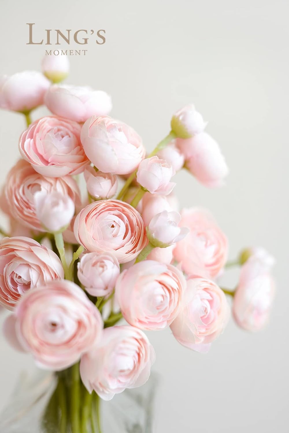 Lings Moment Mini Ranunculus Artificial Flowers Blush Pink