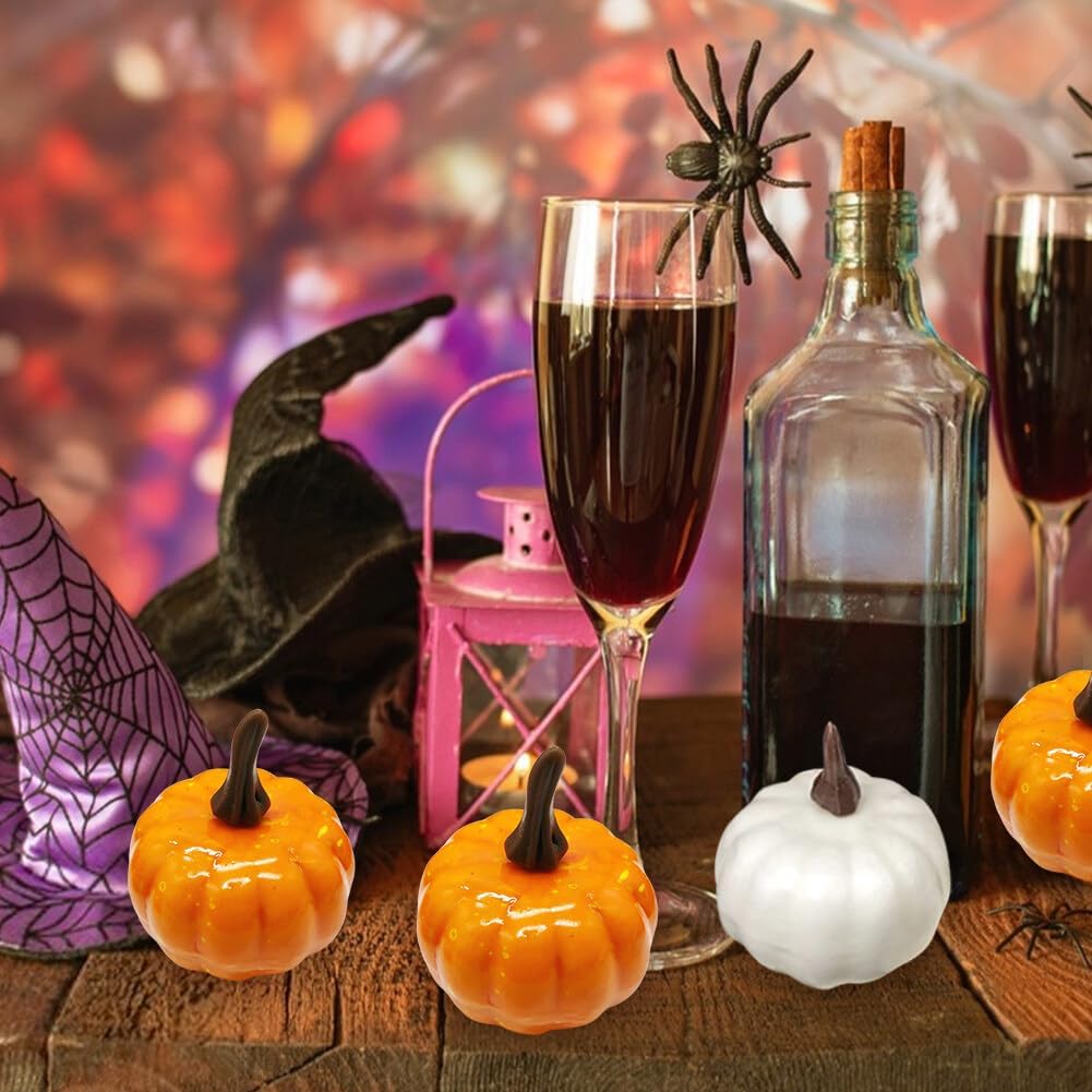12PCS Artificial Pumpkins for Halloween and Thanksgiving Decor 1