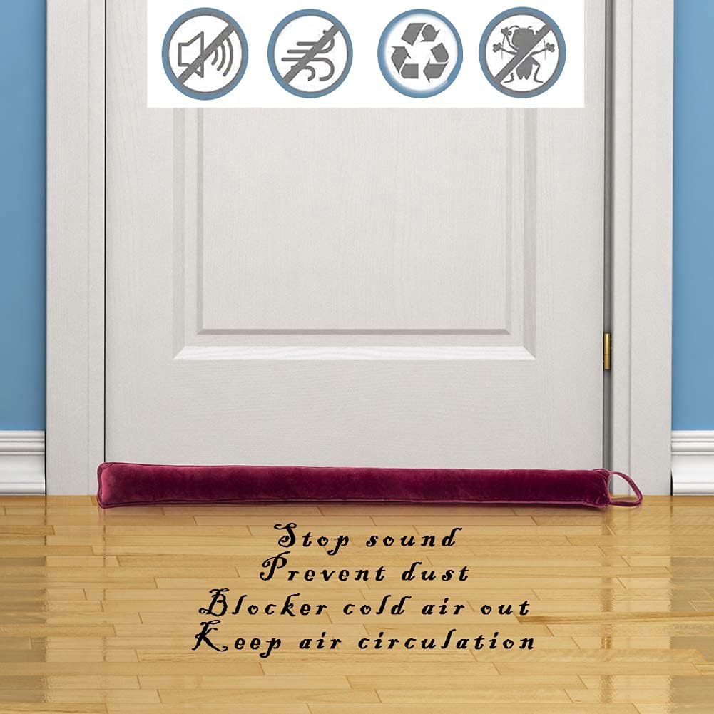 DreamQuil Door Draft Stopper 36 Inch Wine