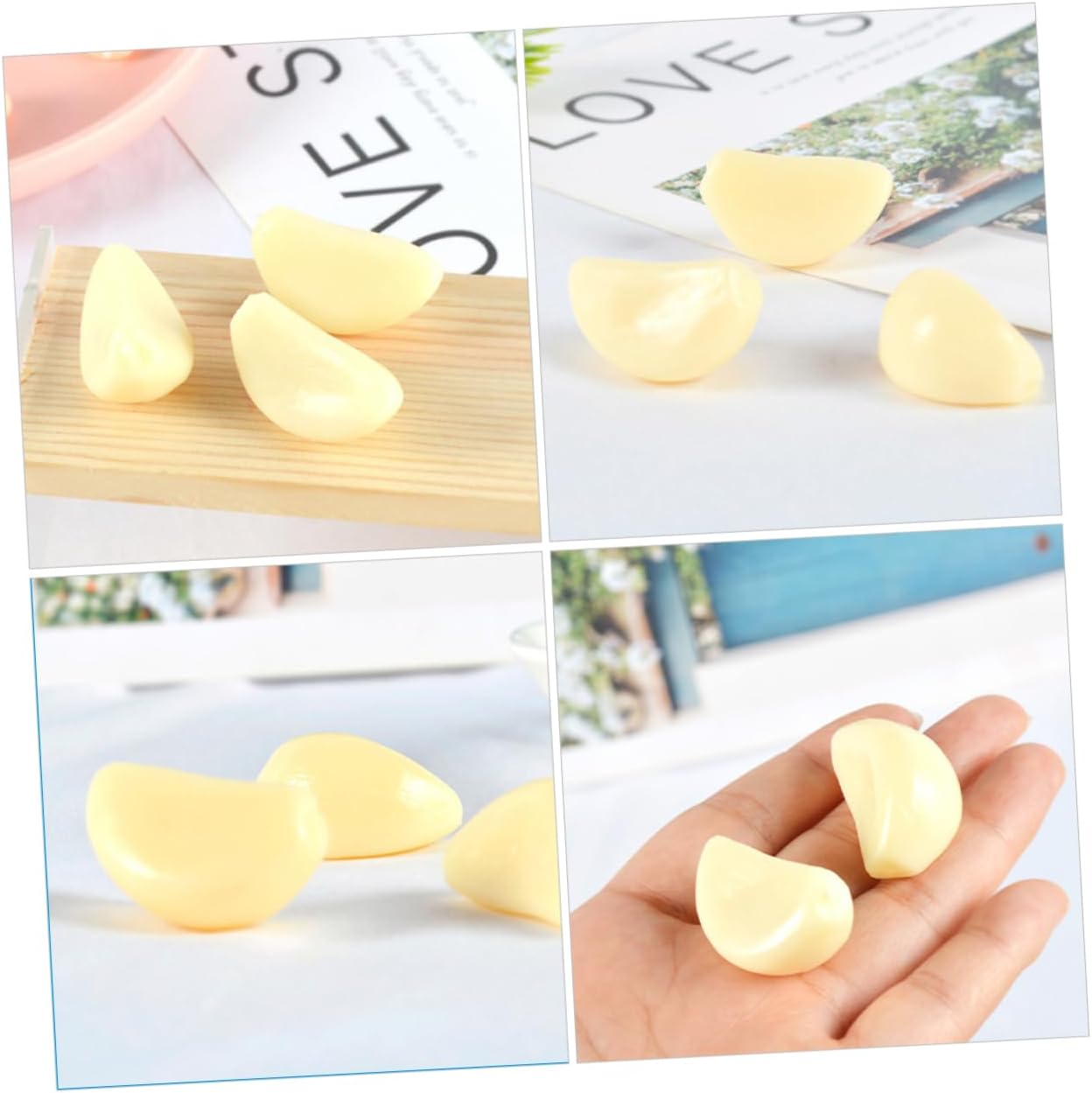 Magiclulu 10pcs Lifelike Garlic Flakes Decor