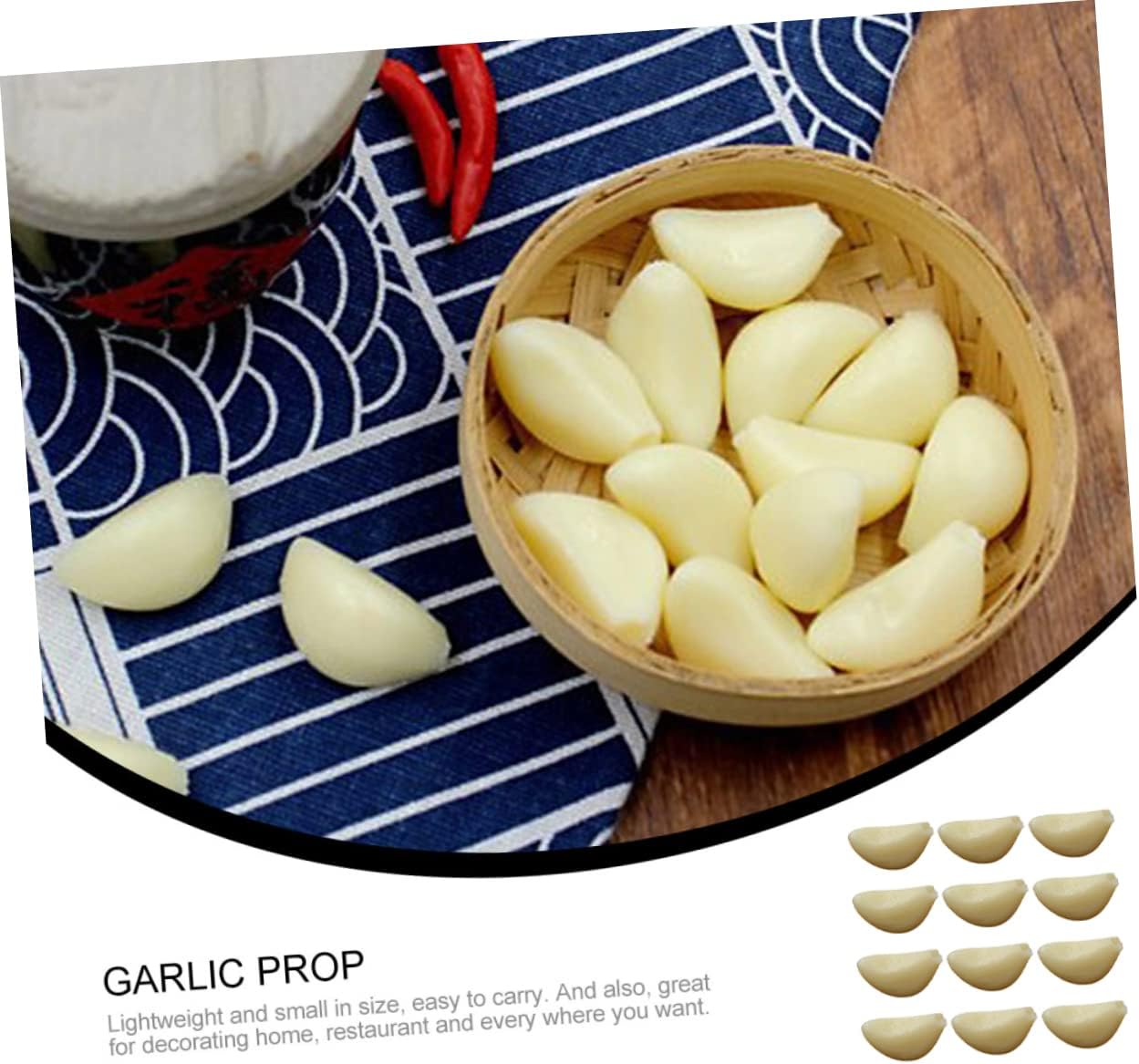 Cabilock 12pcs Artificial Garlic Flakes for Decor and Education