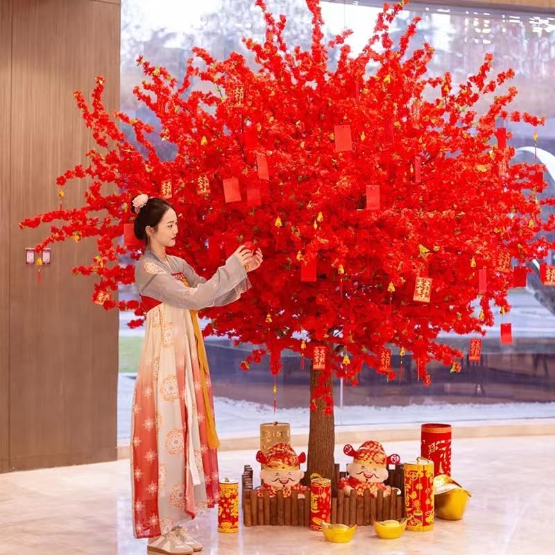 EUEUE Artificial Trees 1mx08m Peach Blossom Tree